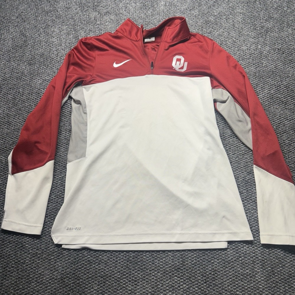 Nike Dri-Fit Oklahoma Sooners Men’s M Long Sleeve Pullover 1/4 Zip Sweatshirt